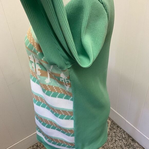 Vintage Women’s 12 Green Holiday Christmas Cardigan Sweater Granny USA - Picture 11 of 13